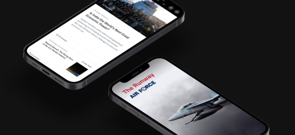 Phones showing The Runway App