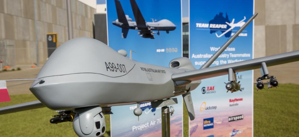 A scale model of the RAAF General Atomics MQ-9 Reaper 