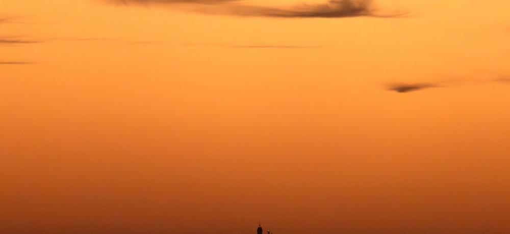 HMAS Stuart during the sunrise off Western Australia