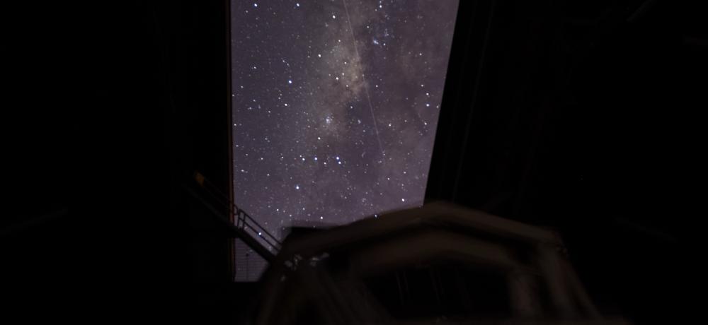 An internal view of the telescope inside the dome at Harold E. Holt Satellite Sensor Site facility near Exmouth, Western Australia.