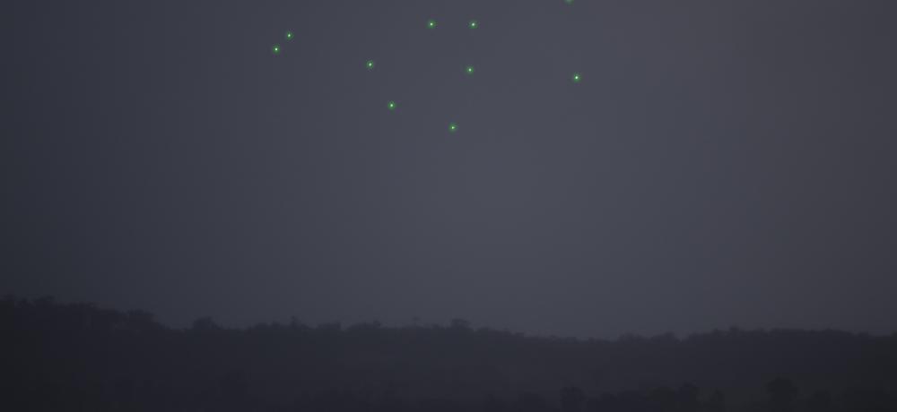Drones flying above an enemy position show in concept intelligence, surveillance and reconnaissance capabilities during a human-machine team exercise at Puckapunyal Military Area.