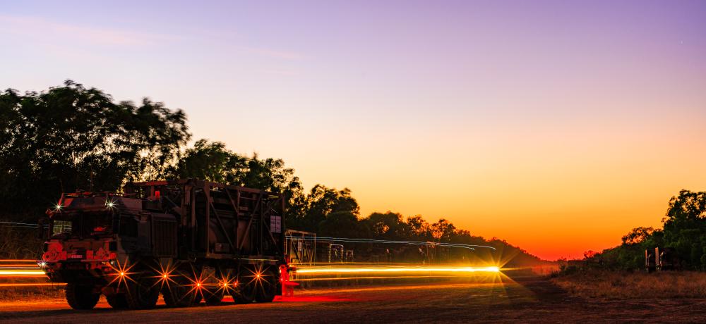 A Bulk Fuel Tanker from the 1st Combat Service Support Battalion refuels Battle Group Tiger during Exercise Predator's Run, at Dundee Beach, NT.