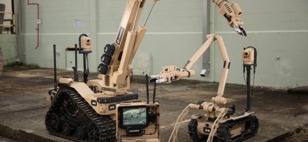 An Explosive Ordnance Disposal robot built by Brisbane-based company L3Harris Micreo.