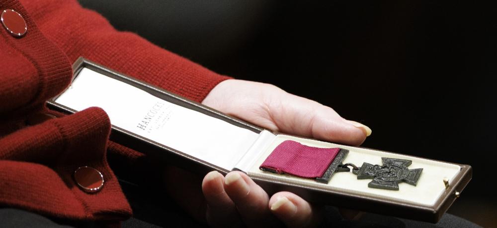 Her Excellency the Honourable Ms Sam Mostyn AC, Governor-General of the Commonwealth of Australia presents a posthumous Victoria Cross for Australia for the late Private Richard Leslie Norden VC.