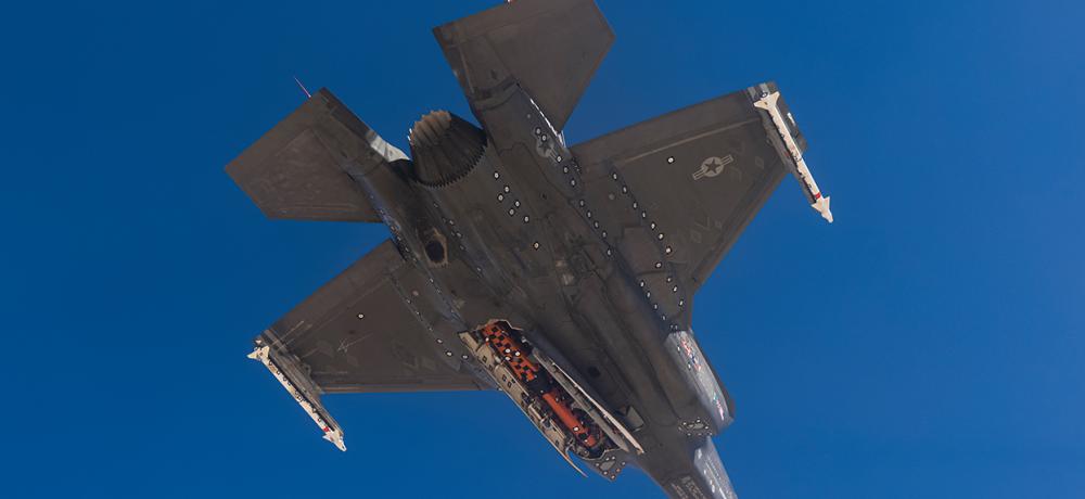 Test fire of a development Joint Strike Missile on the US Air Force’s F-35 Joint Strike Fighter. Images provided by Kongsberg Defence Australia, used by Defence with permission