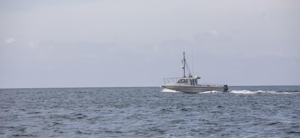 RAN Maritime Warfare Centre and Thales are conducting a testing and evaluation event in conjunction with Maritime Deployable Robotic and Autonomous Systems Experimentation Unit of a 38 ft Steber Unmanned Surface Vehicles (USVs) used to conduct mine sweeping operations.