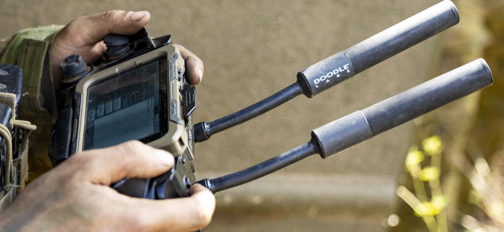 An Australian Army soldier from the 1st Armoured Regiment, controls the M134D minigun remote weapon station attached to a Modular Robotic Vehicle during Exercise Talisman Sabre at Townsville Field Training Area, Queensland on 28 July 2025.