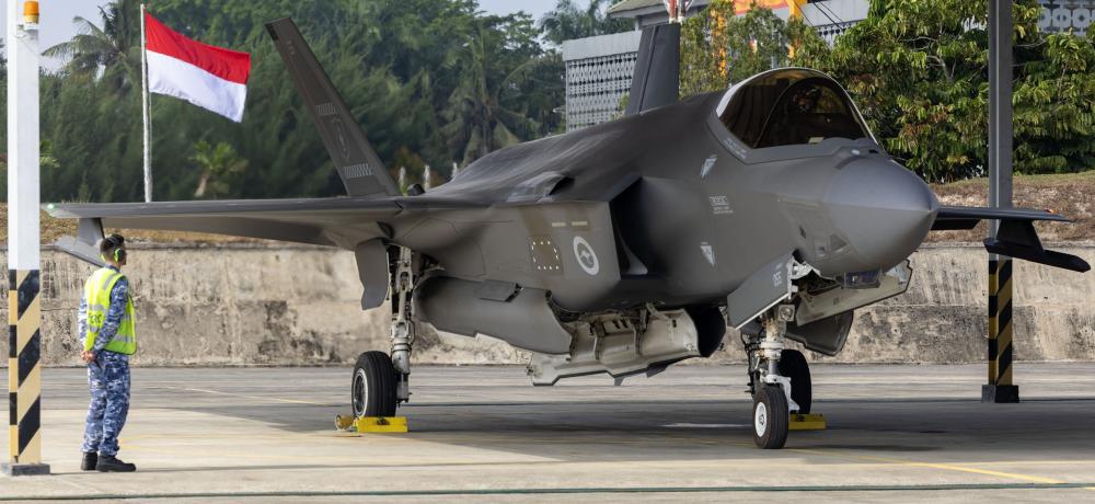 Royal Australian Air Force F-35A Lightning II aircraft from No. 77 Squadron prepares for flight during Exercise ELANG AUSINDO, Indonesia, 2025.
