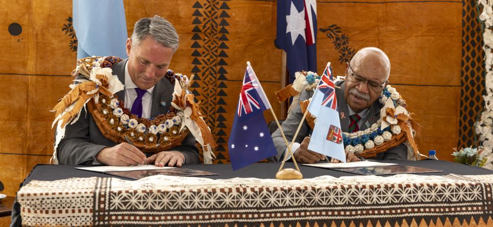 Richard Marles and Fiji Prime Minister Sitiveni Ligamamada Rabuka 