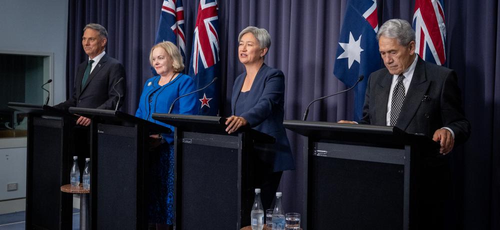 Richard Marles, Judith Collins, Penny Wong and Winston Peters