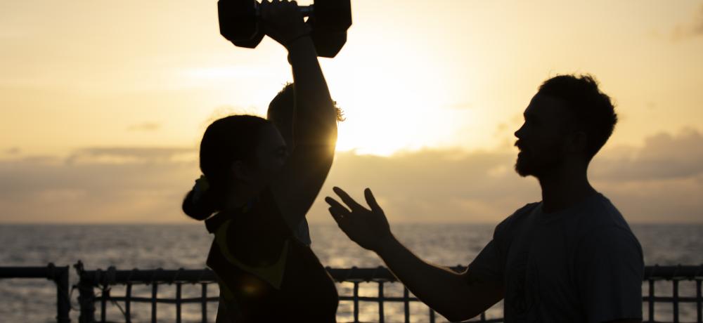 Physical training session onboard HMAS Warramunga 