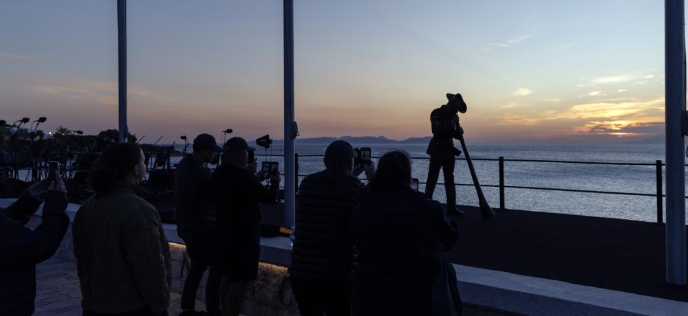 Didgeridoo player at Anzac Cove 