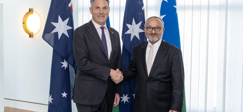 Richard Marles and Prime Minister of Solomon Islands, the Hon. Matthew Wale,