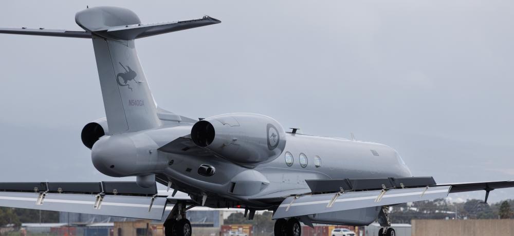 The third Peregrine lands for the first time at RAAF Base Edinburgh.