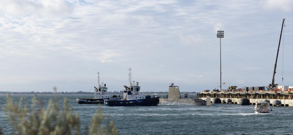 HMS Anson, departs HMAS Stirling 