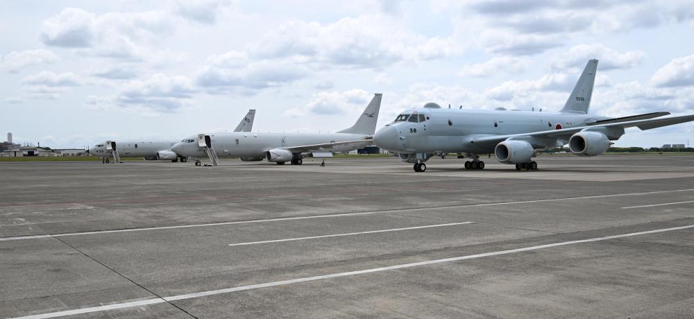 Poseidon aircraft from the Royal Australian Air Force, and a Japan Maritime Self-Defense Force (JMSDF) Kawasaki P-1.
