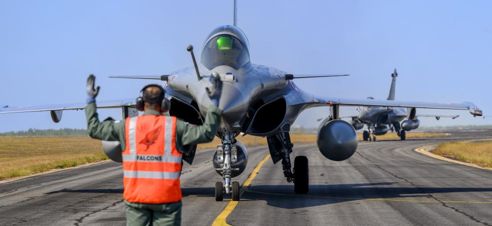 Two Indian Air Force Rafale (RFAL) Aircraft at RAAF Base Darwin, Pitch Black 2026.