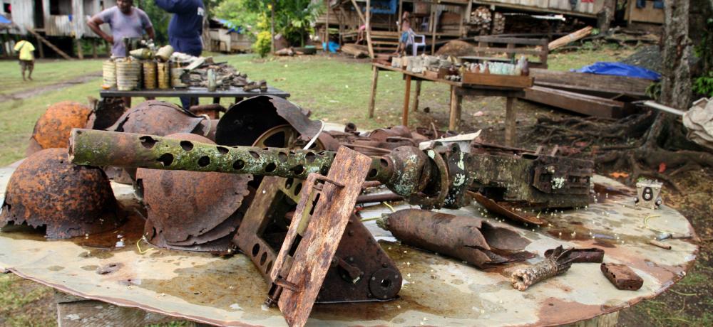 American machinegun WW2 memorial display Honiara.