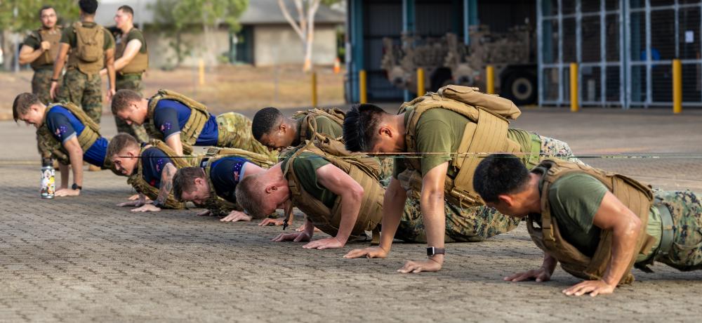 8th/12th Regiment, Royal Australian Artillery, and Marines from India Battery 2/11, 2nd Marine Division, Marine Rotational Force-PT  Robertson Barracks.