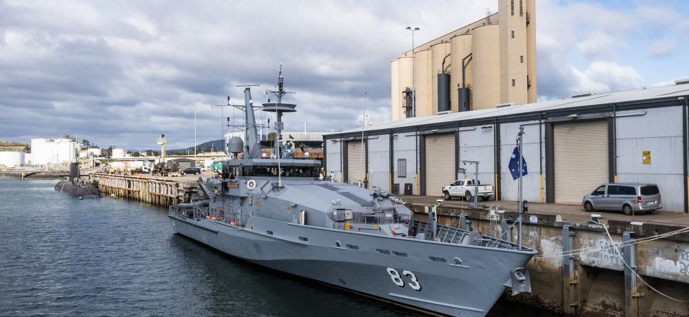 HMA Ships Sheean (left) and Armidale (right).