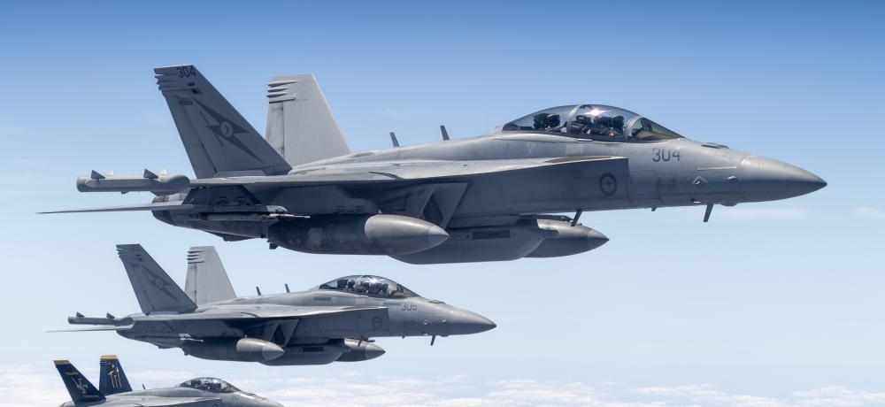 RAAF Growlers and a Super Hornet Pitch Black 26.