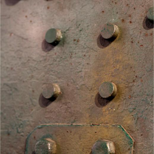 The last remaining First World War German A7V tank, Panzerkampfwagen 506, 'Mephisto' and the battle damage it absorbed during the First World War at the Australian War Memorial in Canberra.