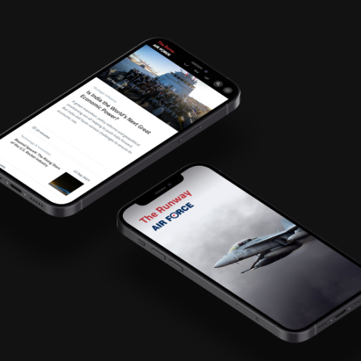 Phones showing The Runway App
