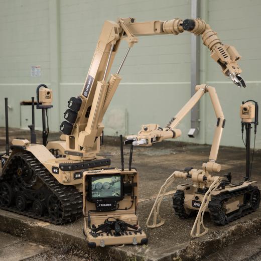 An Explosive Ordnance Disposal robot built by Brisbane-based company L3Harris Micreo.