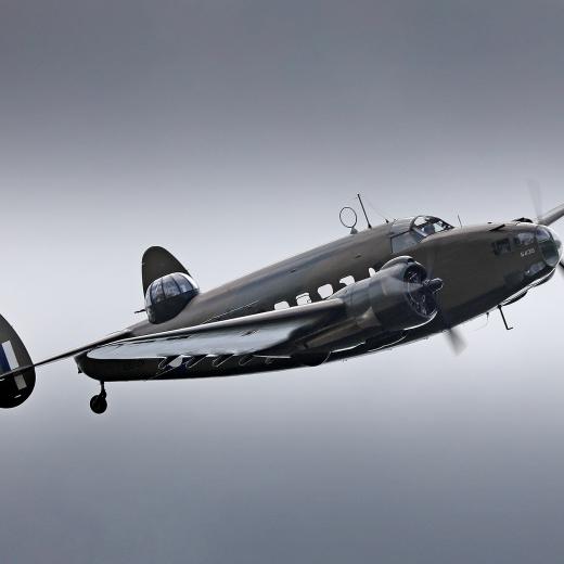 A No. 100 Squadron Lockheed Hudson aircraft performs an aerial handling display over RAAF Base East Sale during No. 32 Squadron's 80th Anniversary celebrations.