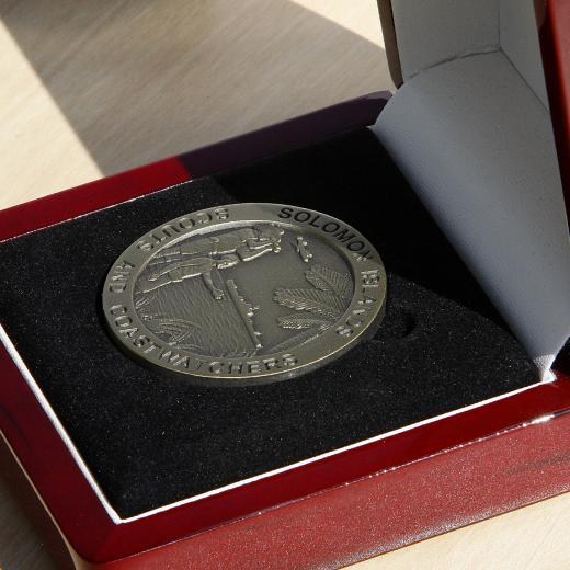 Medallion presented to relatives of Solomon Islands Scouts and Coastwatchers. 