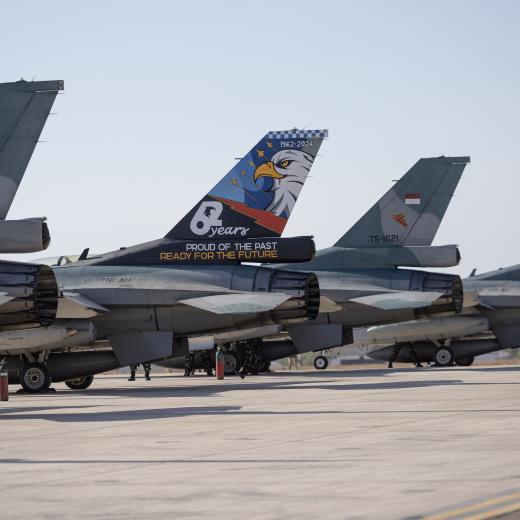 Indonesian Air Force (Tentara Nasional Indonesia - Angkatan Udara, or TNI-AU) F-16 Fighting Falcons on the apron of RAAF Base Darwin shortly after arriving for Exercise Pitch Black 24.