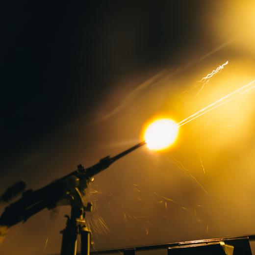 Heavy Machine Gun firing at night 