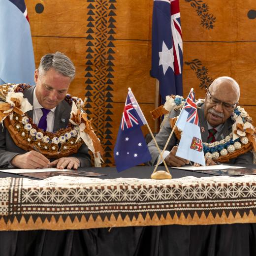 Richard Marles and Fiji Prime Minister Sitiveni Ligamamada Rabuka 