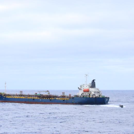 Oil tanker in the Southern Indian Ocean.