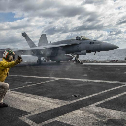F/A-18E Super Hornet launching from USS Ronald Reagan 
