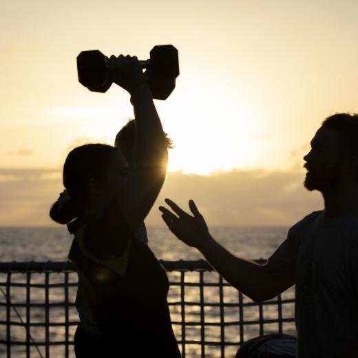 Physical training session onboard HMAS Warramunga 