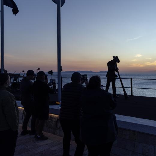 Didgeridoo player at Anzac Cove 