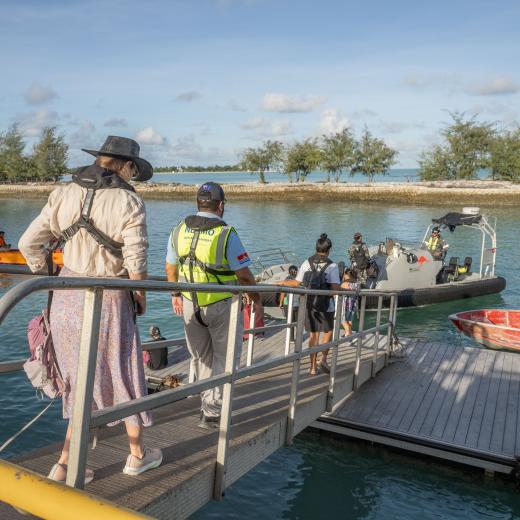  ADV Reliant’s fast jet boat in Tarawa harbour.