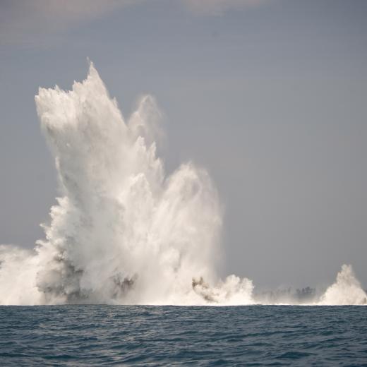War II High Explosive is destroyed just off the coast of Bougainville 