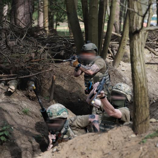 Ukrainian personnel clear a trench Operation KUDU 26.