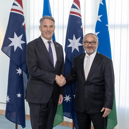 Richard Marles and Prime Minister of Solomon Islands, the Hon. Matthew Wale,