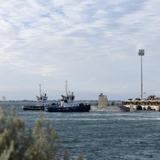HMS Anson, departs HMAS Stirling 