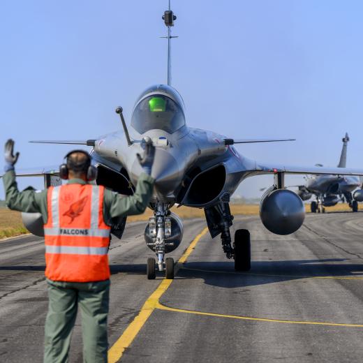 Two Indian Air Force Rafale (RFAL) Aircraft at RAAF Base Darwin, Pitch Black 2026.