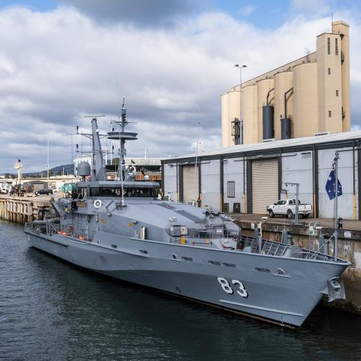 HMA Ships Sheean (left) and Armidale (right).