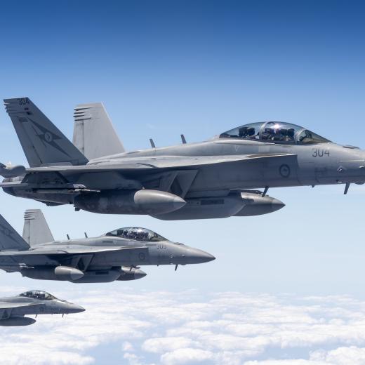 RAAF Growlers and a Super Hornet Pitch Black 26.